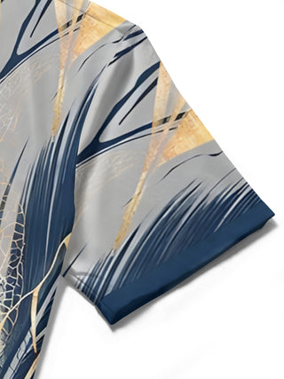 men's printed shirt close-up short sleeve