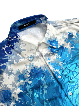men's Hawaiian short sleeve flat lay shirt