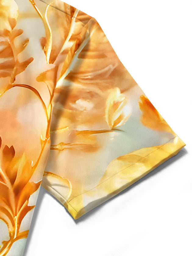 men's printed shirt close-up short sleeve