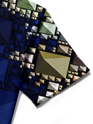men's printed shirt close-up short sleeve