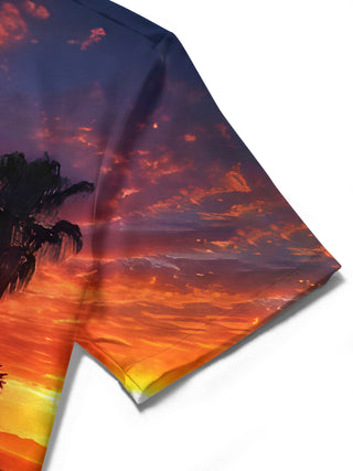 men's Hawaiian shirt close-up short sleeve