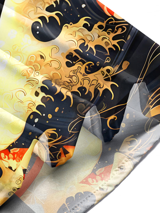 men's fish print short sleeve shirt lifestyle