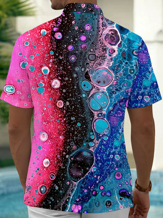 men's geometric print shirt back view