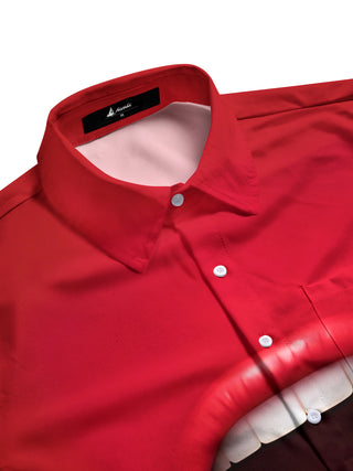 Men's fun print half sleeve pocket shirt side view