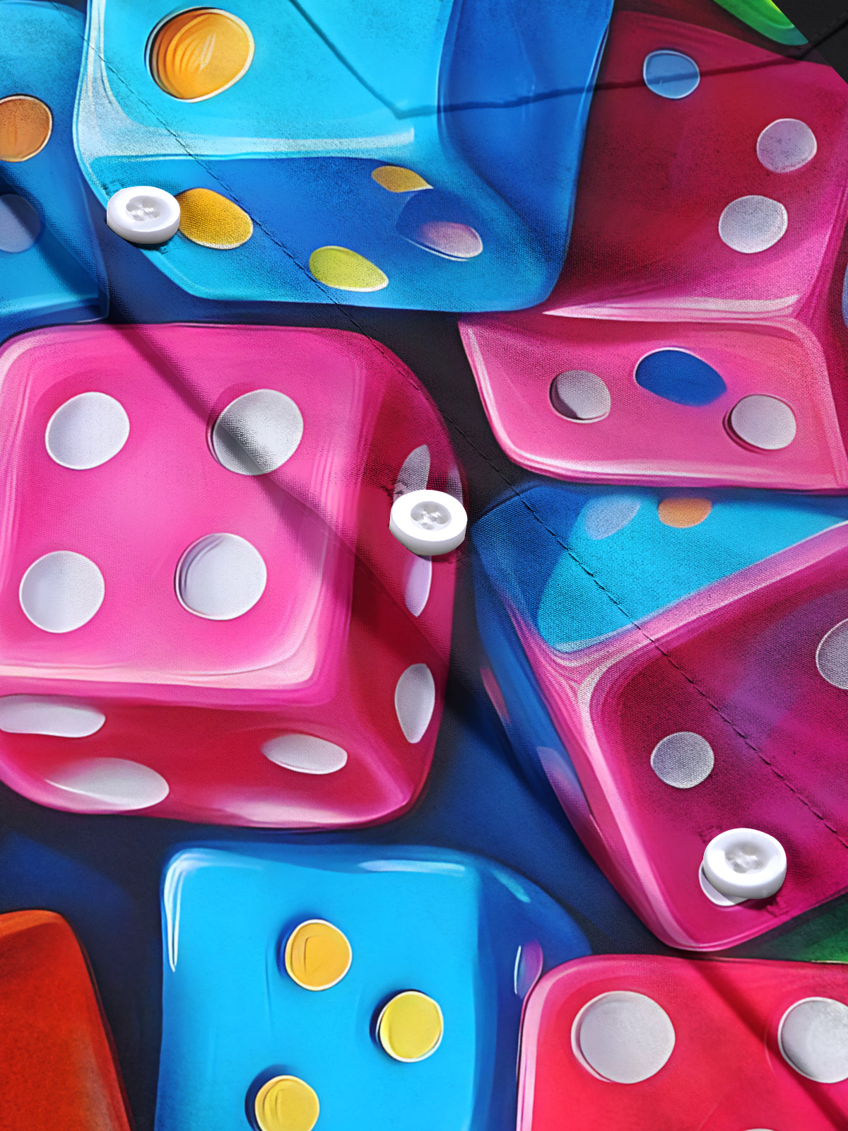 Dice Print Men's Pocket Short Sleeve Shirts