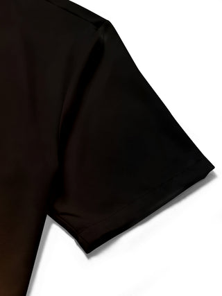 Men's beer print short sleeve shirt side view