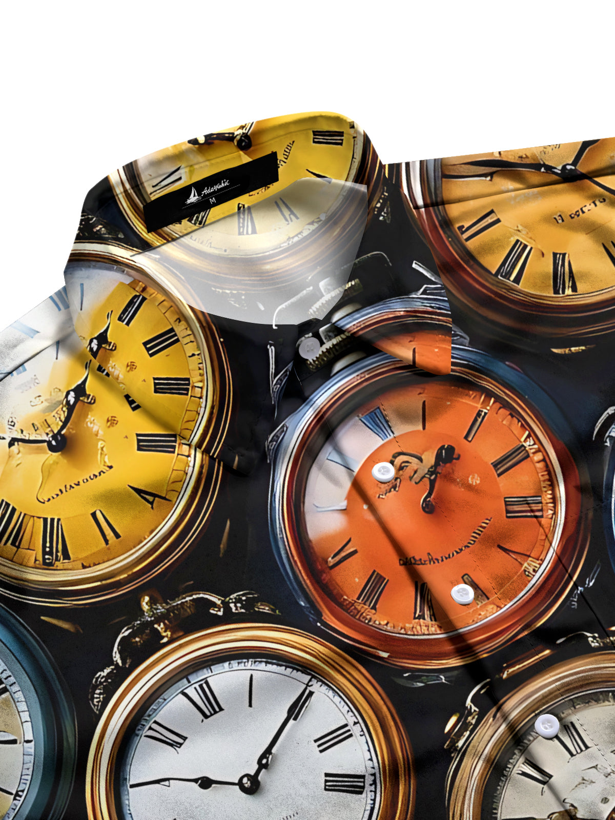 Pocket Watch Print Men's Pocket Short Sleeve Shirts