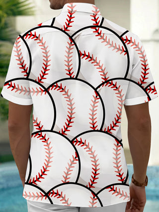 Men's sports print short sleeve shirt back view