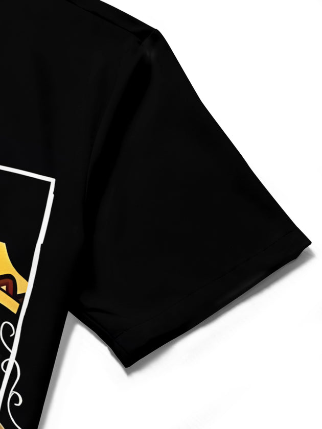 men's printed shirt close-up short sleeve
