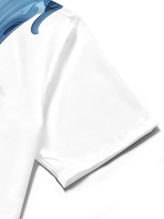 men's floral shirt close-up short sleeve