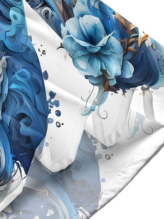 Men's floral short sleeve shirt lifestyle front view