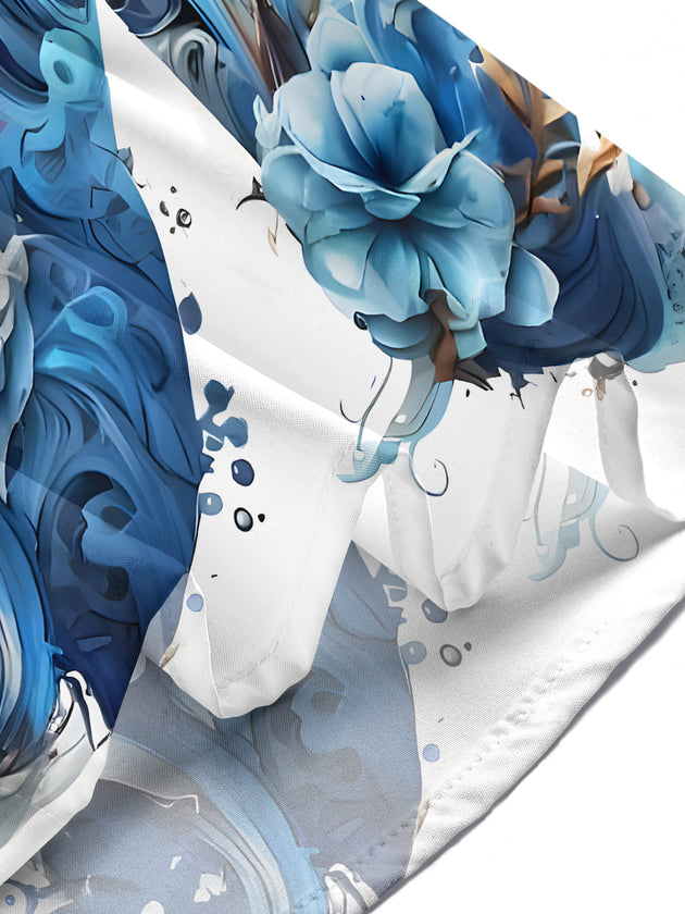 Men's floral short sleeve shirt lifestyle front view