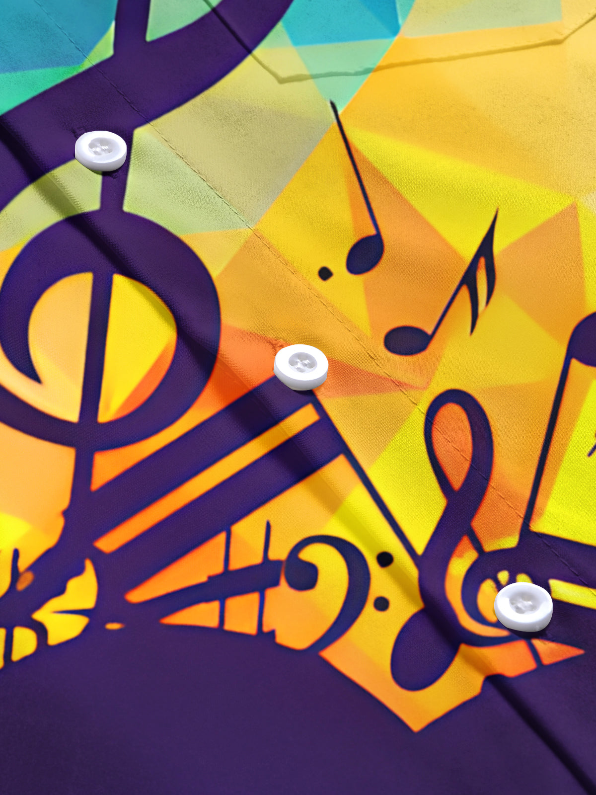 Music Note Men's Pocket Short Sleeve Shirts