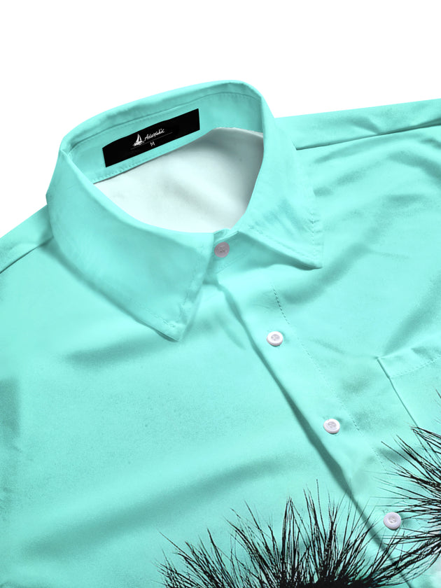 Men's funny face pocket half sleeve shirt side view