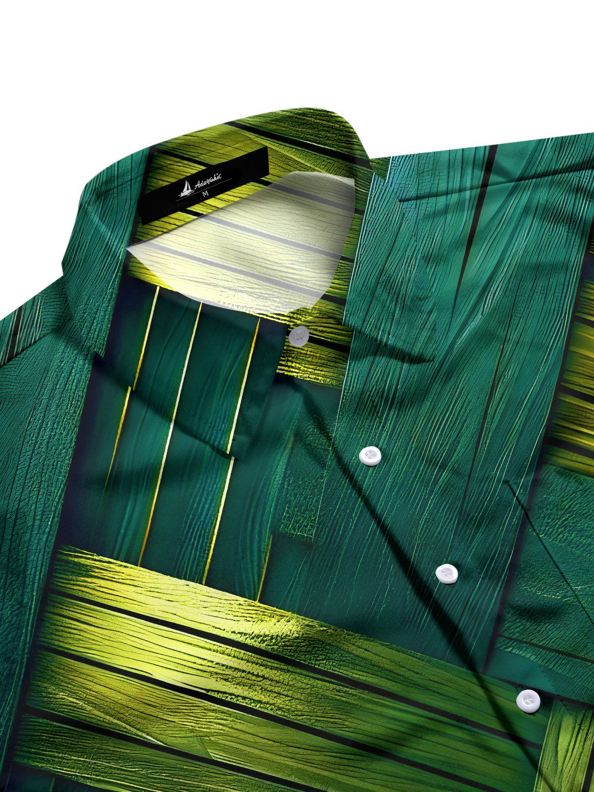 Woven Bamboo Rattan Men's Pocket Short Sleeve Shirts