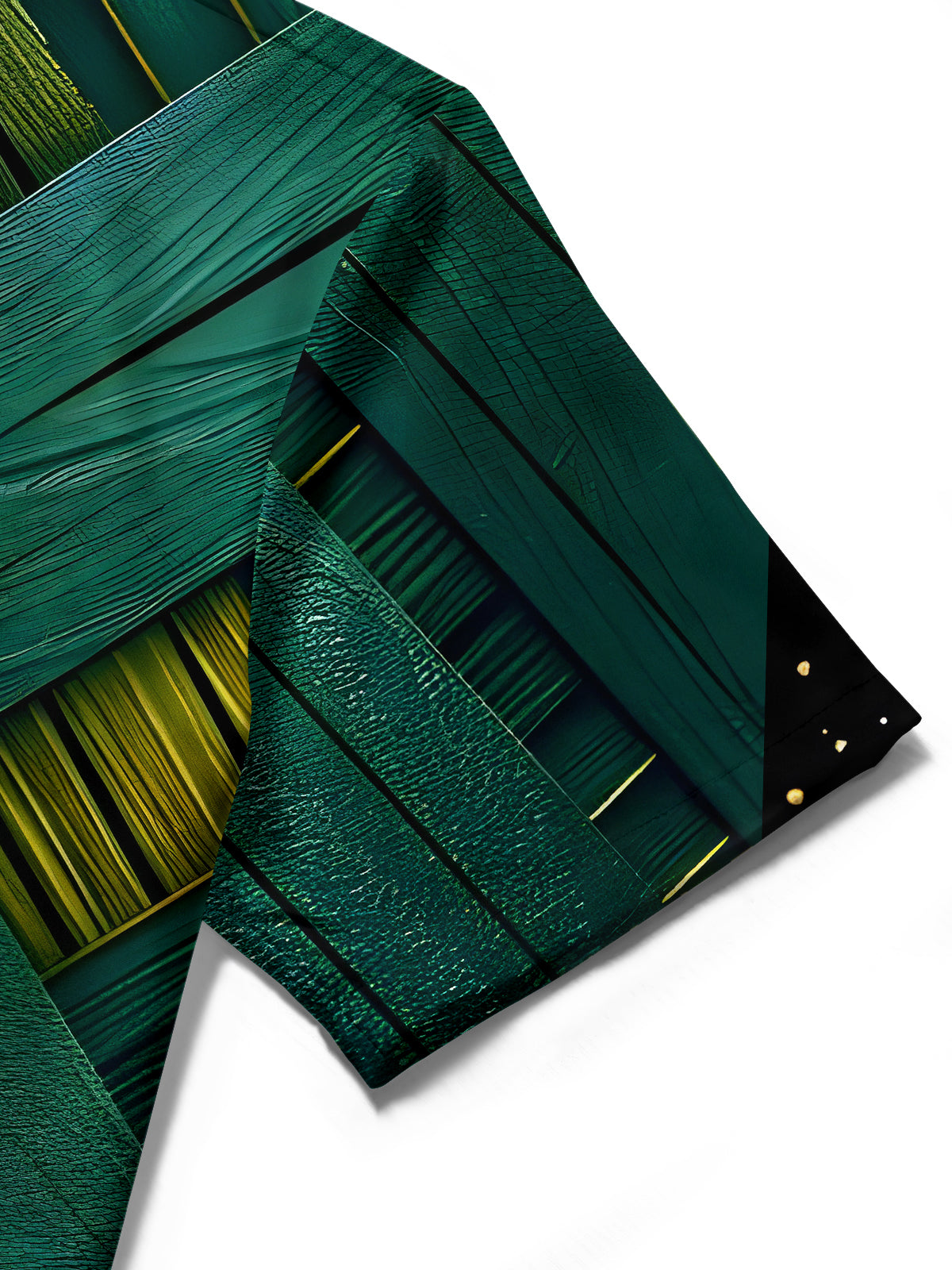 Woven Bamboo Rattan Men's Pocket Short Sleeve Shirts