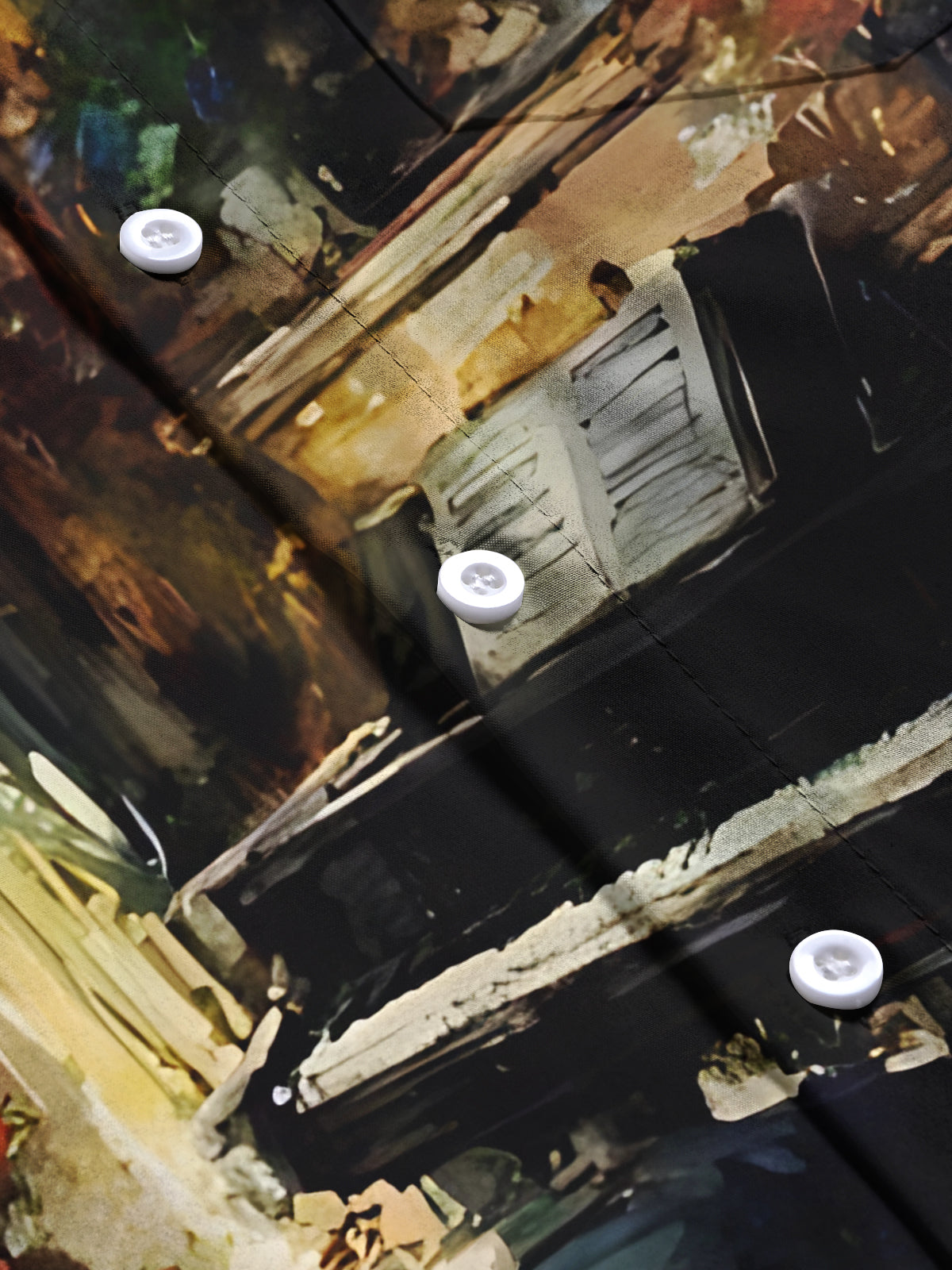 Piano Painting Print Men's Pocket Short Sleeve Shirts