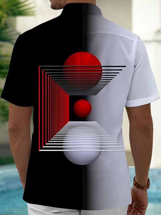 men's abstract print shirt back view