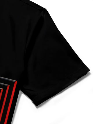 men's geometric print shirt close-up short sleeve