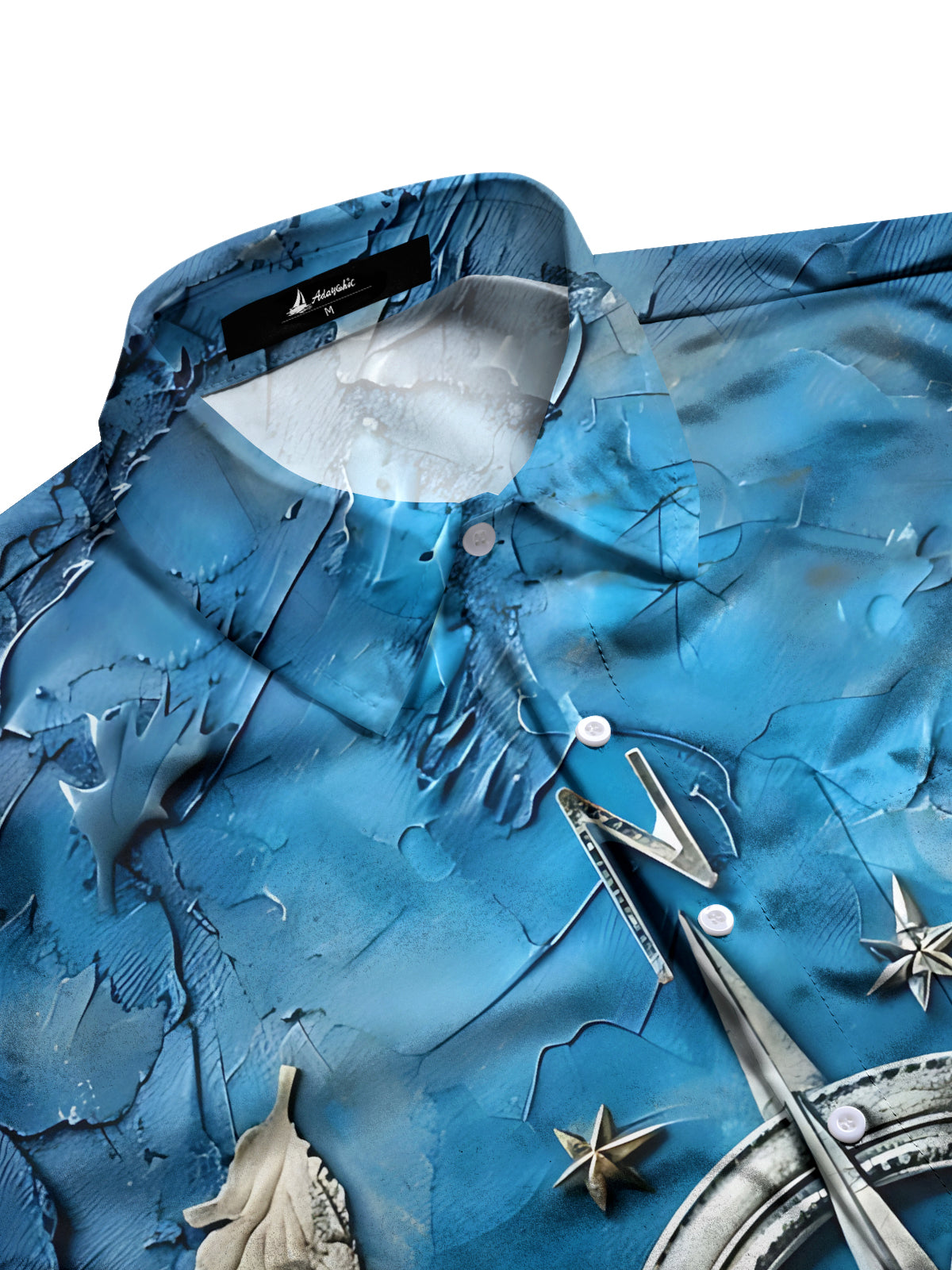 Compass Print Men's Pocket Short Sleeve Shirts