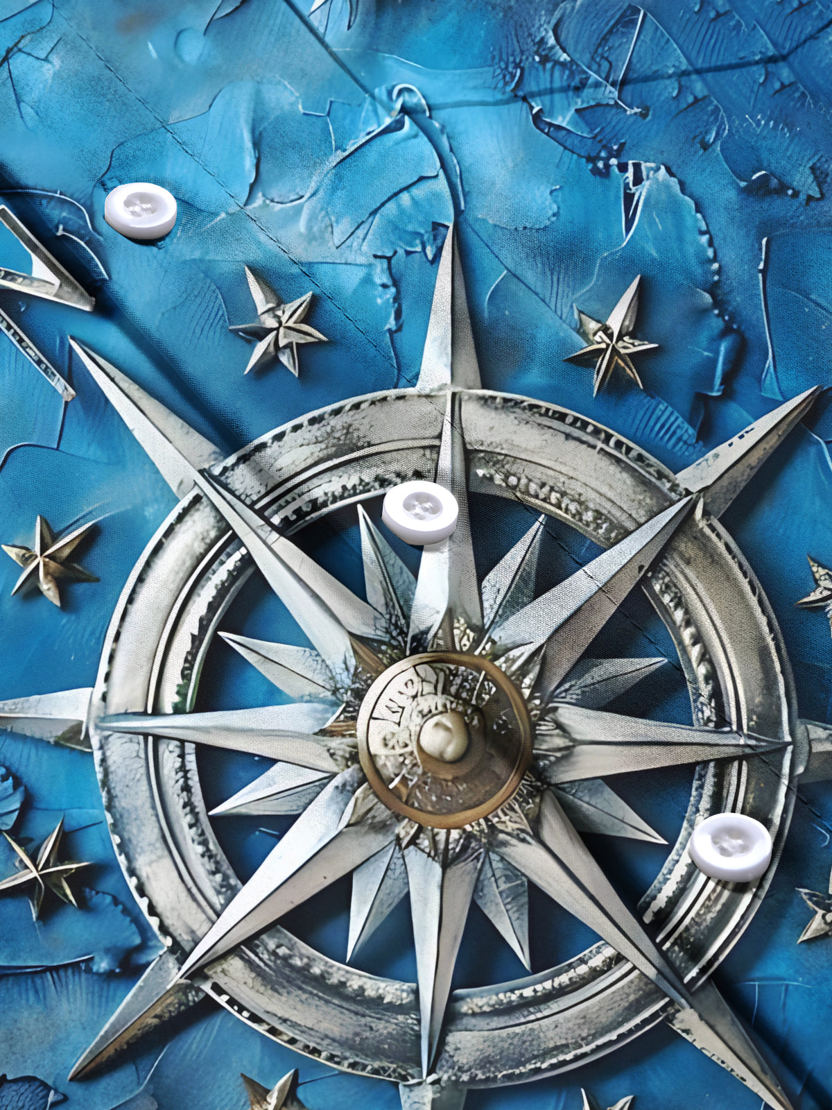 Compass Print Men's Pocket Short Sleeve Shirts