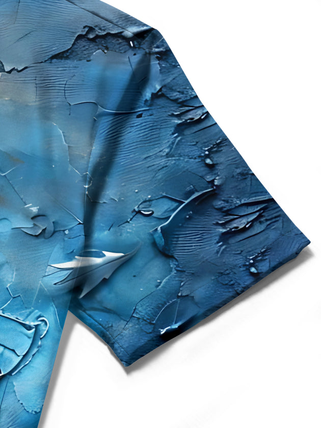 men's printed shirt close-up short sleeve