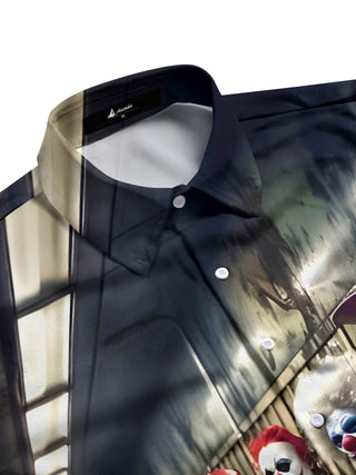 men's printed short sleeve flat lay shirt