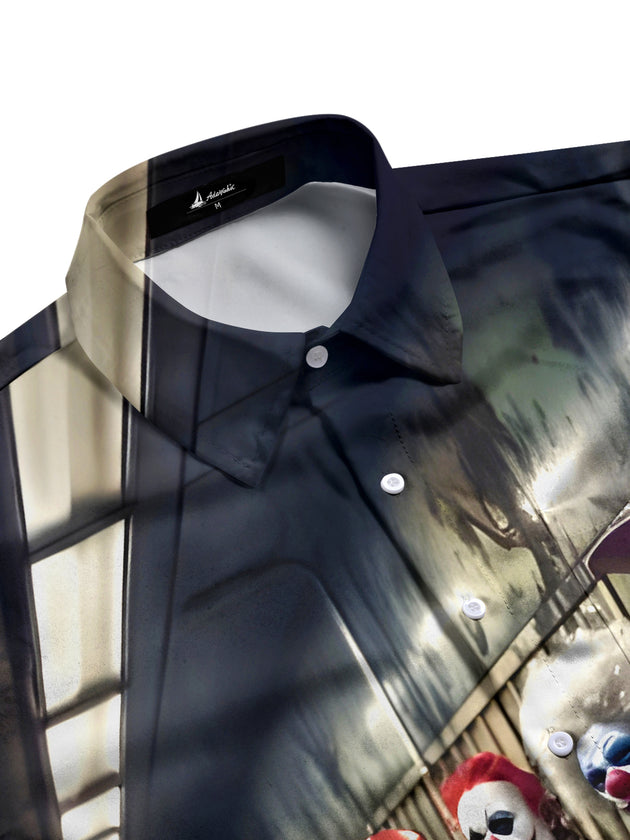 men's printed short sleeve flat lay shirt