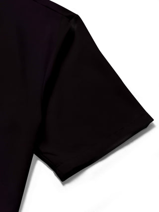 men's abstract print shirt close-up short sleeve