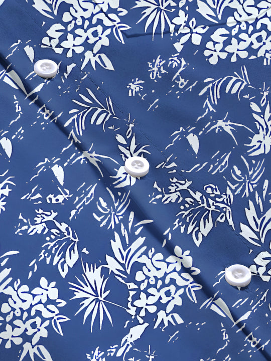 men's floral short sleeve flat lay shirt