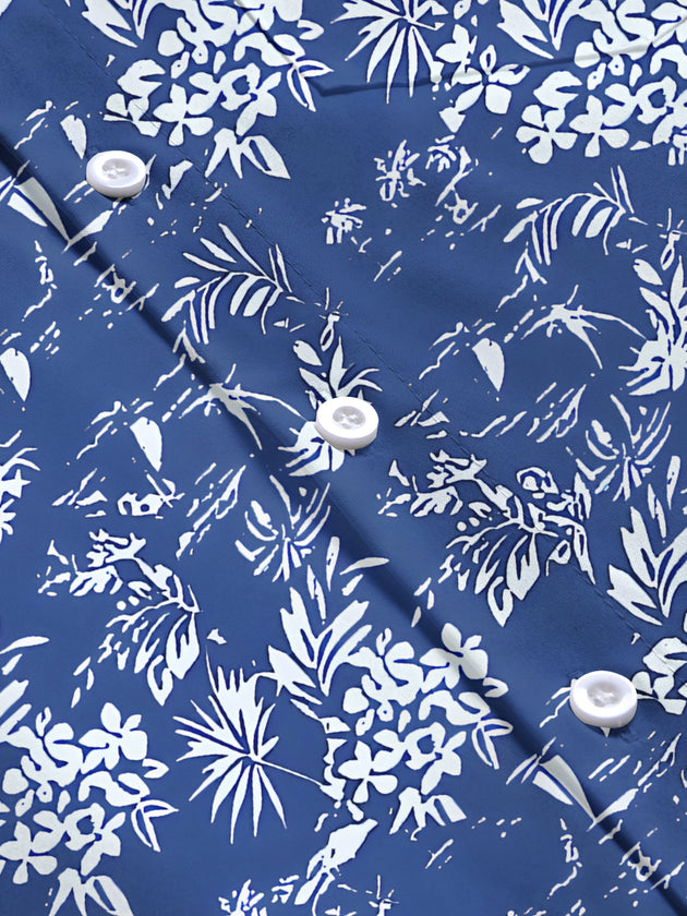 men's floral short sleeve flat lay shirt