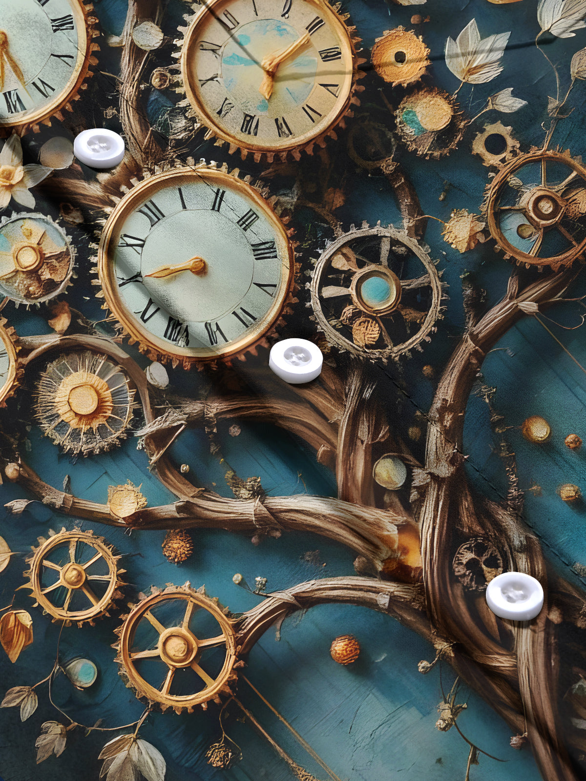 Clock Gear Wheel Men's Pocket Short Sleeve Shirts