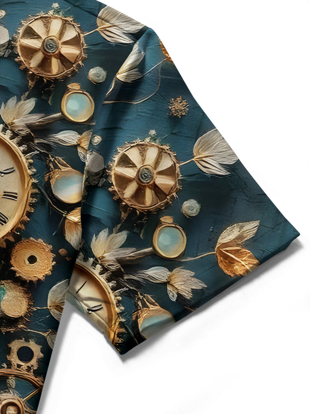 men's printed shirt close-up short sleeve