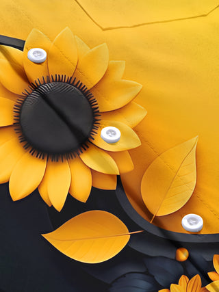 men's sunflower print short sleeve flat lay shirt