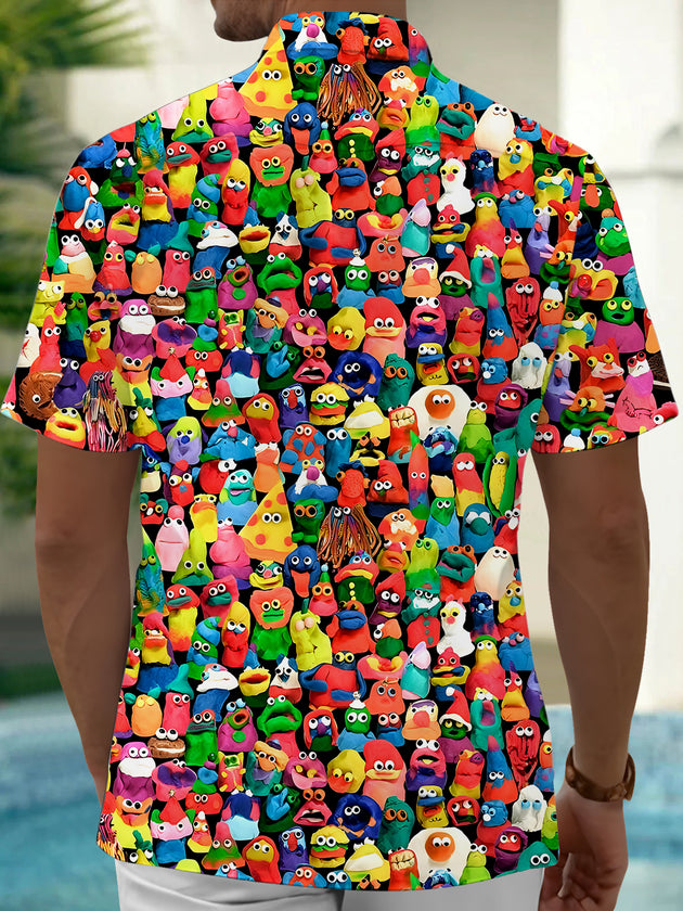 Men's short sleeve pocket shirt back view