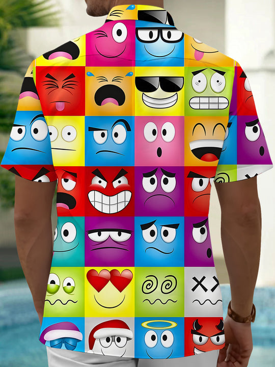 Men's funny print short sleeve shirt back view
