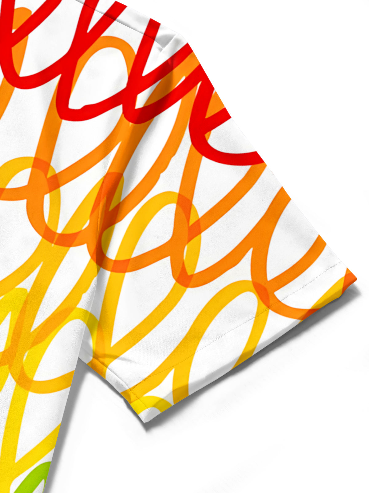 Rainbow Lines Print Men's Pocket Short Sleeve Shirts