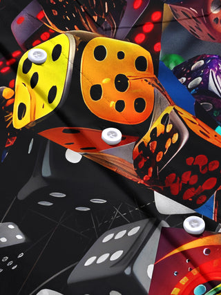 men's dice pattern short sleeve shirt flat lay