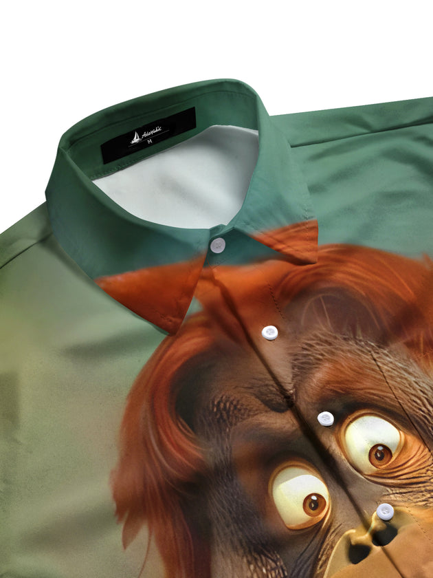 Men's side view half sleeve shirt with funny animal pattern