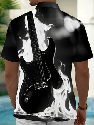 men's music print shirt back view