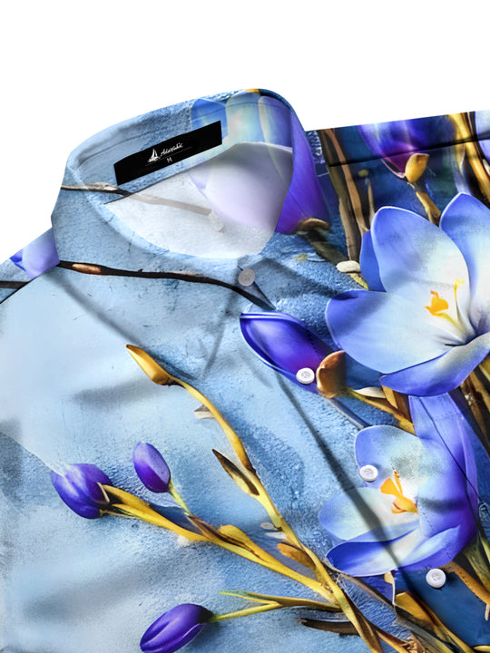 men's botanical shirt side view