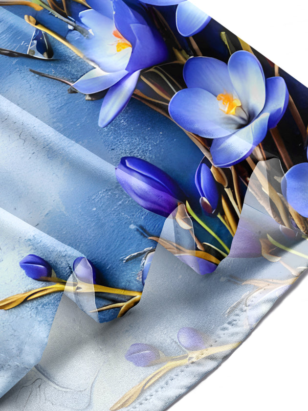 Men floral short sleeve shirt lifestyle front view