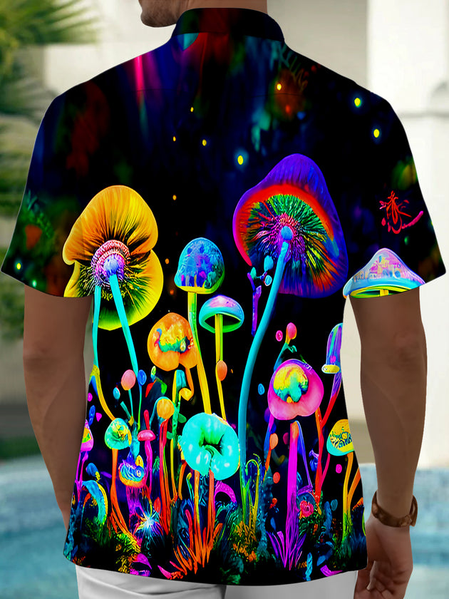 men's multicolor botanical print shirt back view