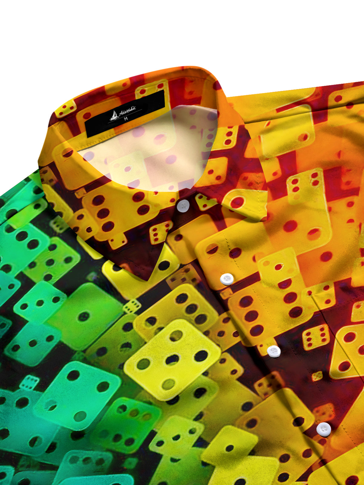 Contrasting Dices Men's Pocket Short Sleeve Shirts