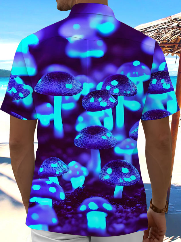 men's botanical print shirt back view