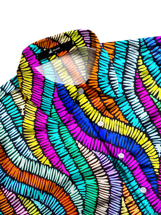 men's art print shirt side view