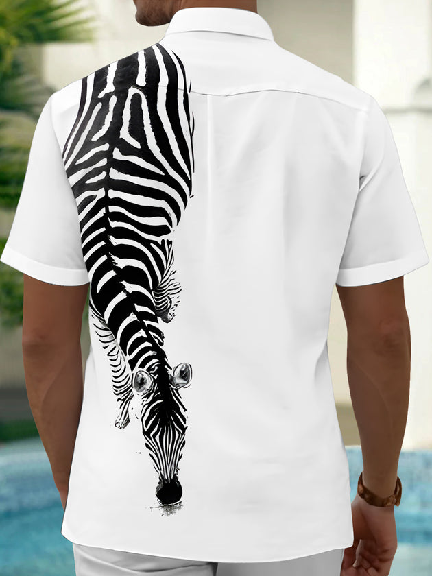 men's animal print shirt back view