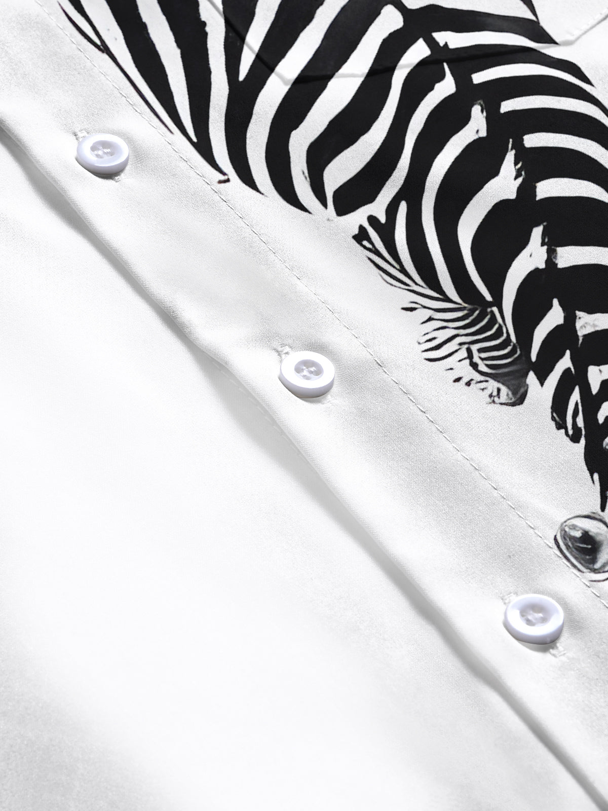Zebra Print Men's Pocket Short Sleeve Shirts