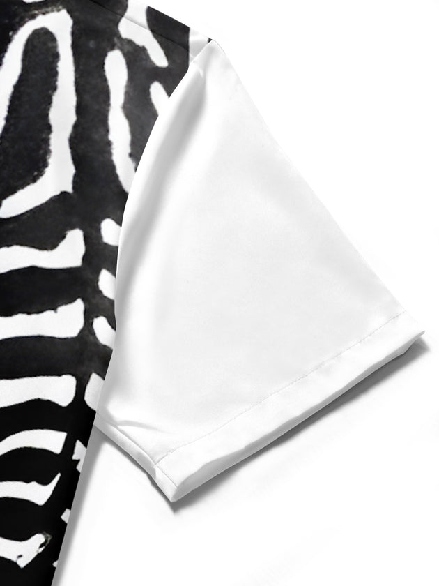 men's zebra print shirt close-up short sleeve