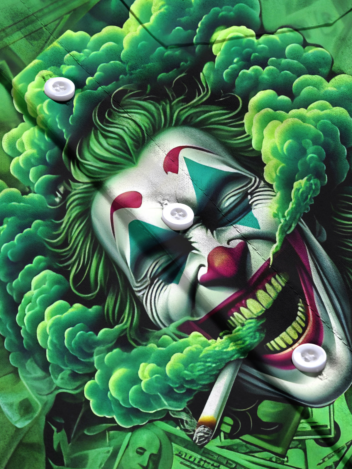 Joker Dollar Print Men's Pocket Short Sleeve Shirts